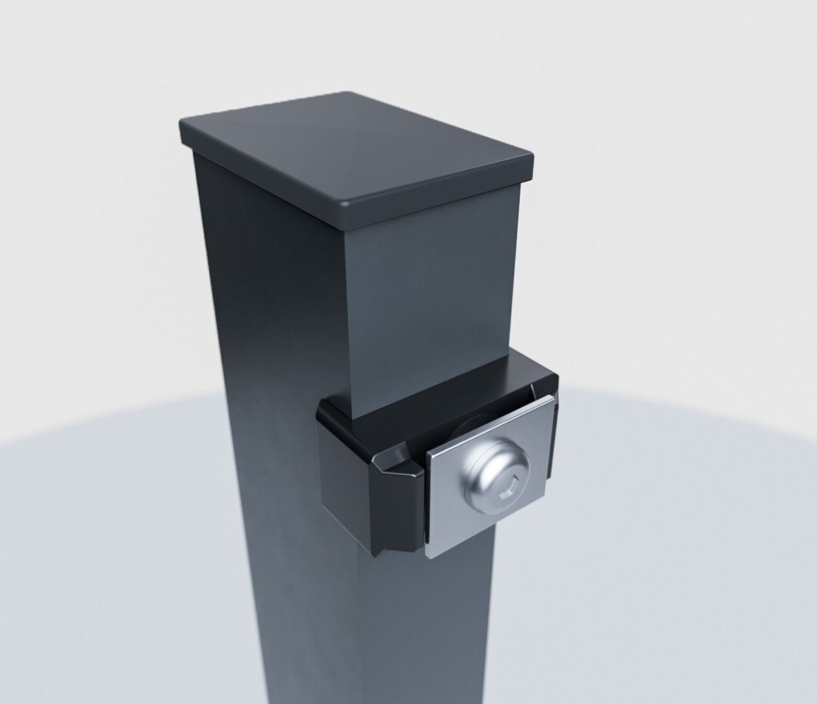 Zaunpfosten mit Klemme Anthrazit RAL 7016
