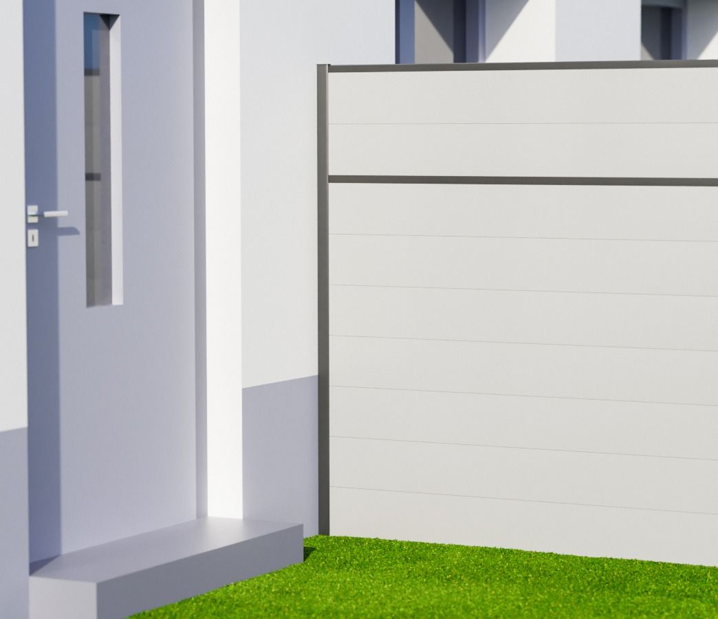 Alu-U-Universalprofil als Wandanschluss für PVC-Sichtschutzzaun
