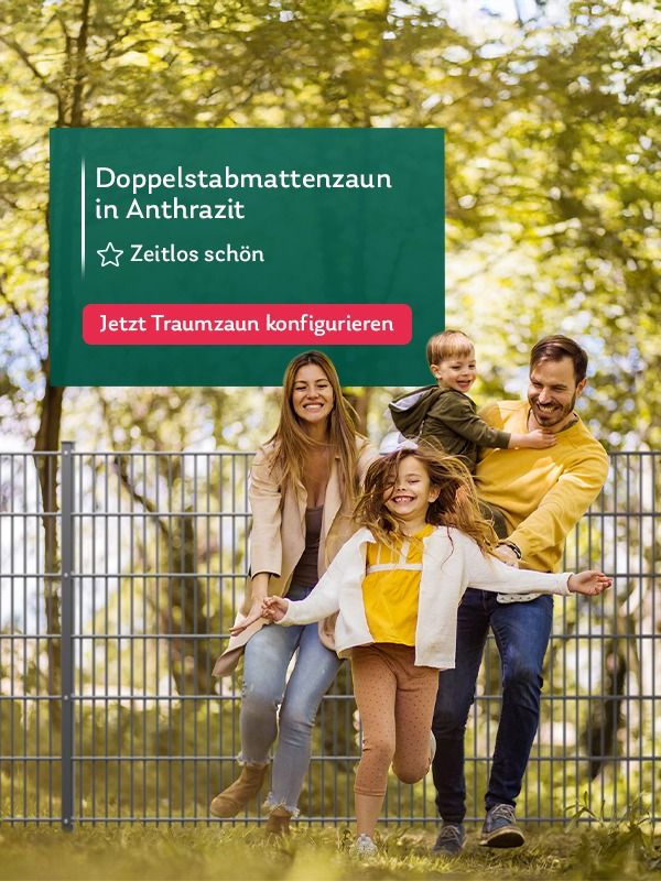 Doppelstabmattenzaun in Anthrazit