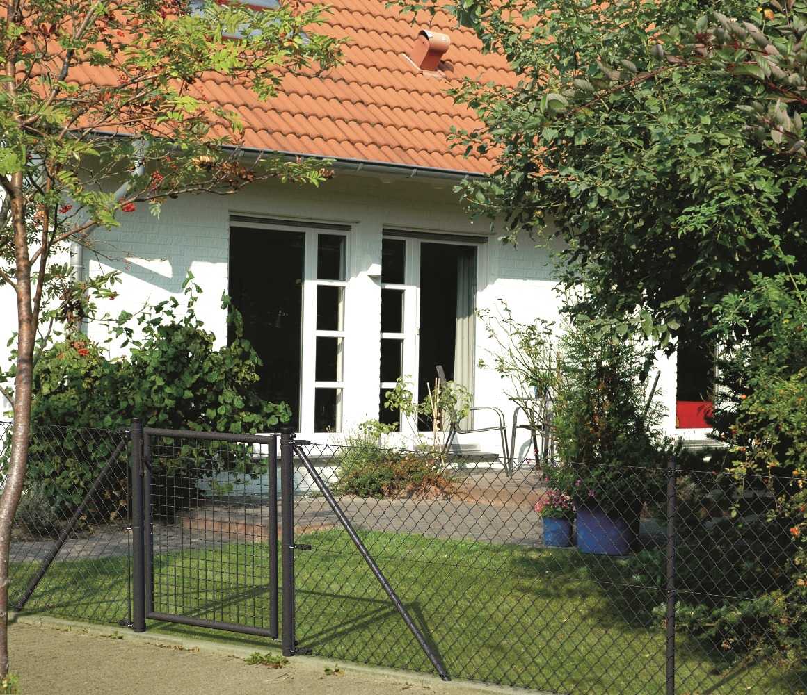 einflügeliges Wellengittertor Grün RAL 6005