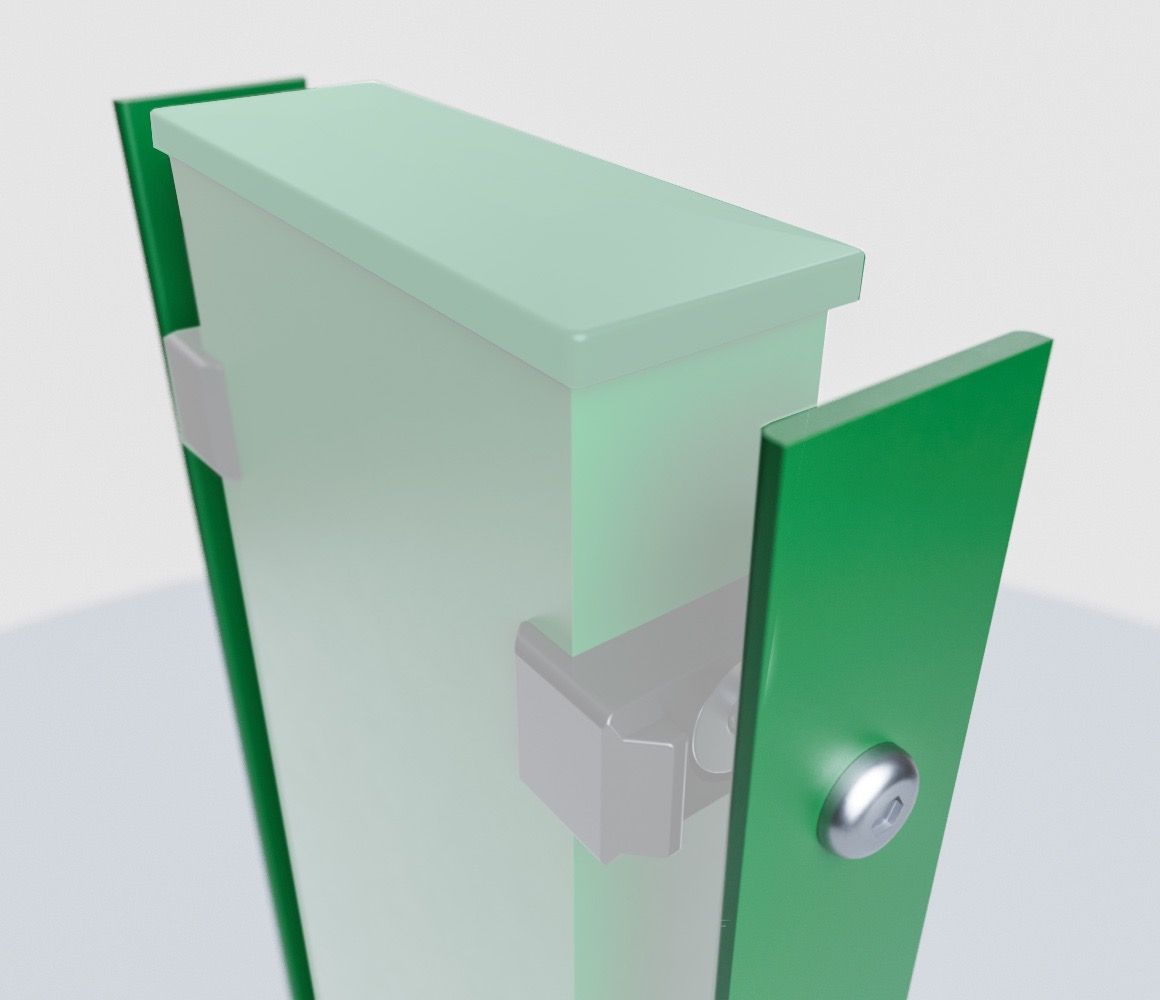 Abdeckleisten für Gabionenpfosten RAL 6005 Grün
