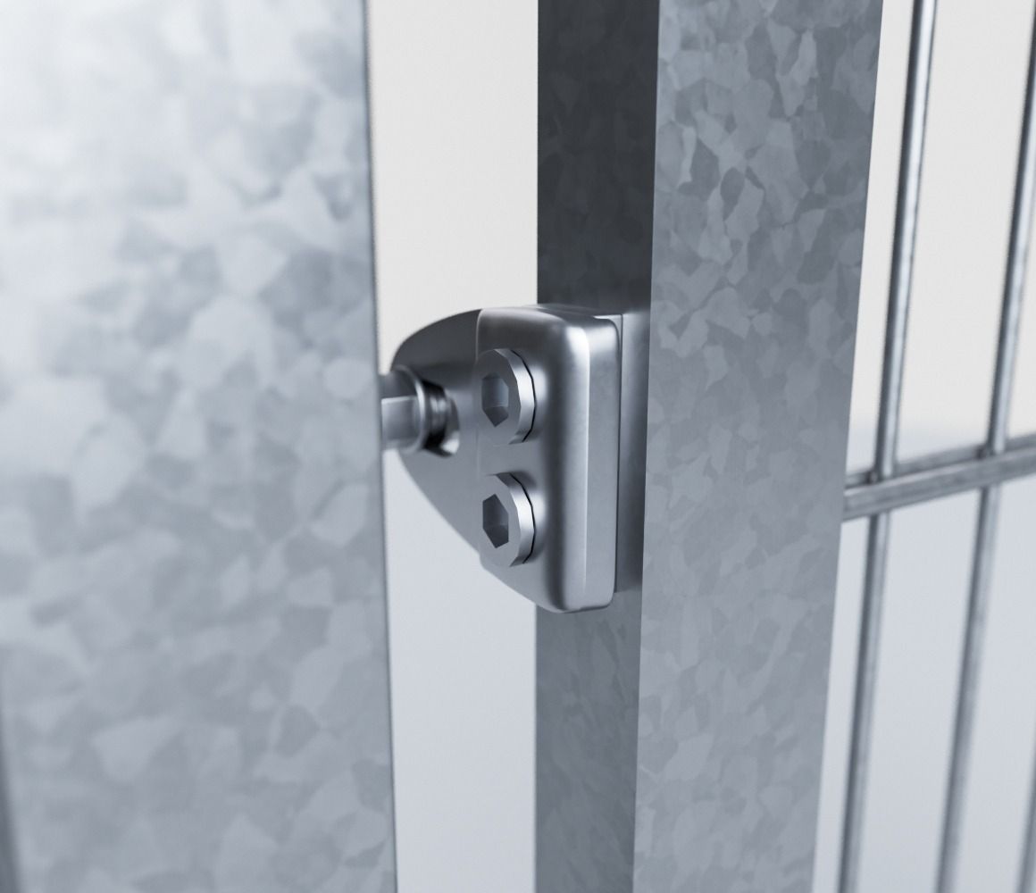 180° Scharnier am Pfosten Ansicht geschlossener Torflügel