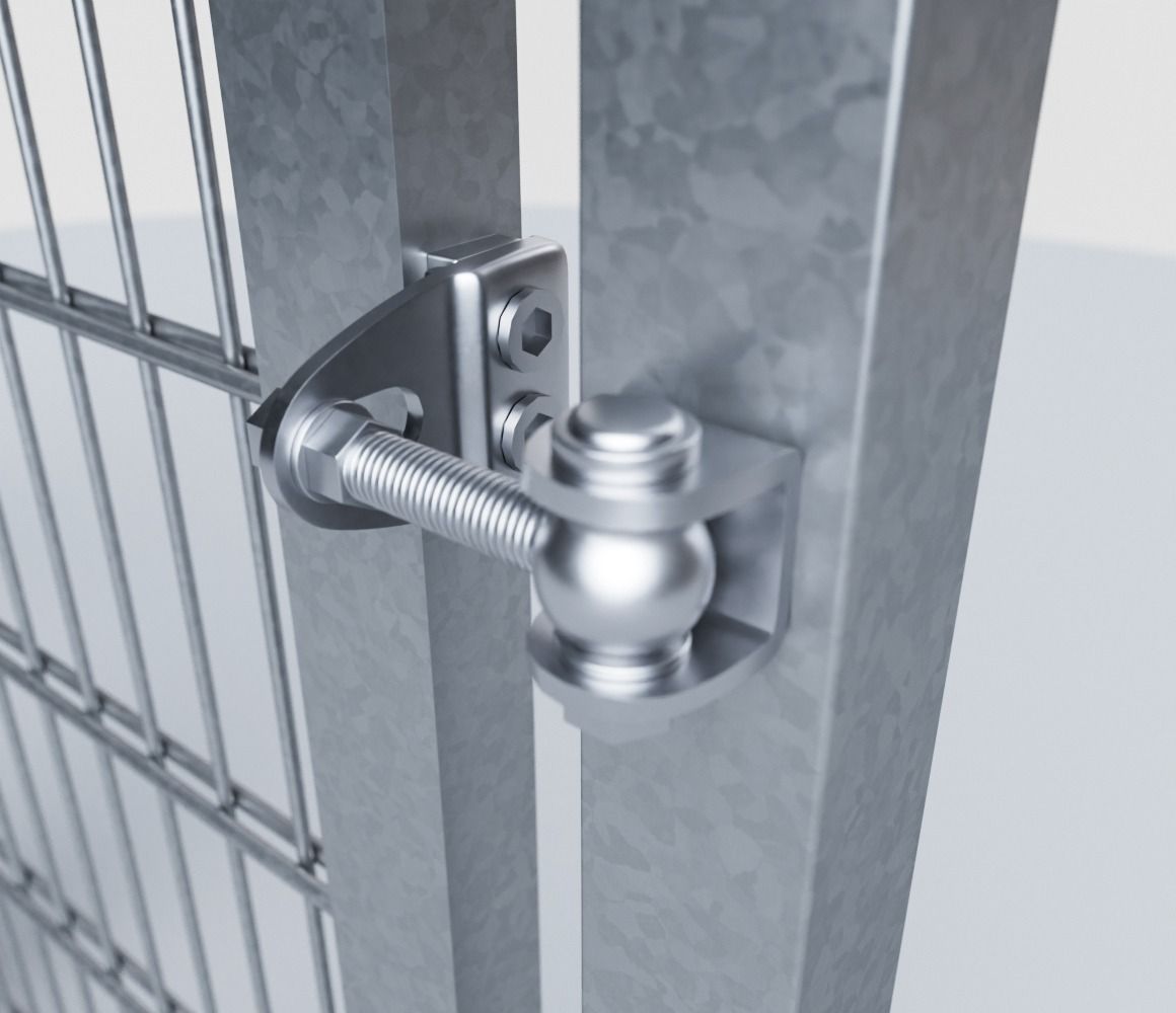 180° Scharnier am Pfosten Ansicht geöffneter Torflügel