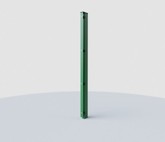 Zaunpfosten mit Abdeckleiste Grün RAL 6005