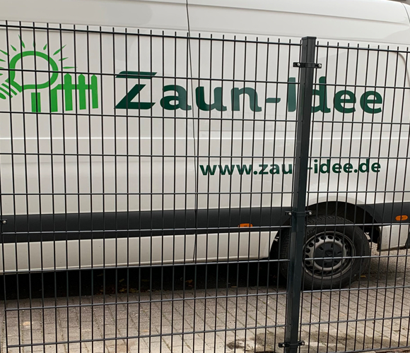 Zaunpfosten mit Schelle Anthrazit RAL 7016 Zaun-Idee Montage