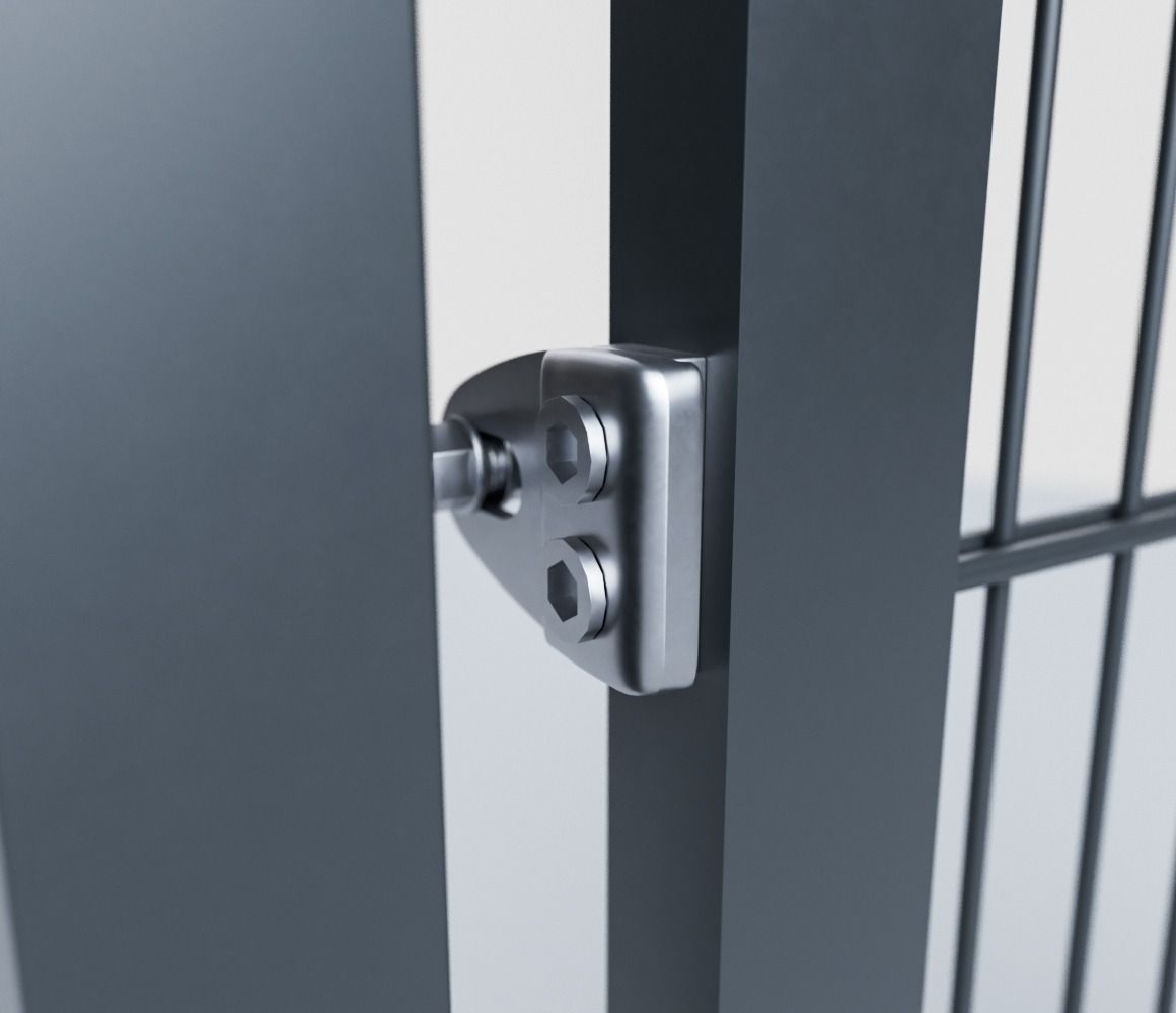 180° Scharnier am Pfosten Ansicht geschlossener Torflügel