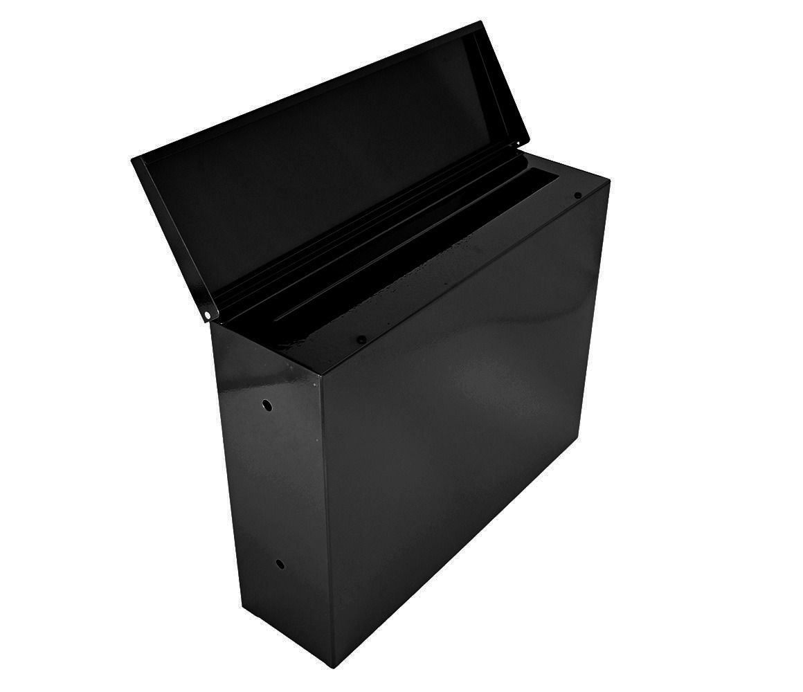 Einwurf von oben - Einwurf Klappe geöffnet - RAL 9005 Schwarz