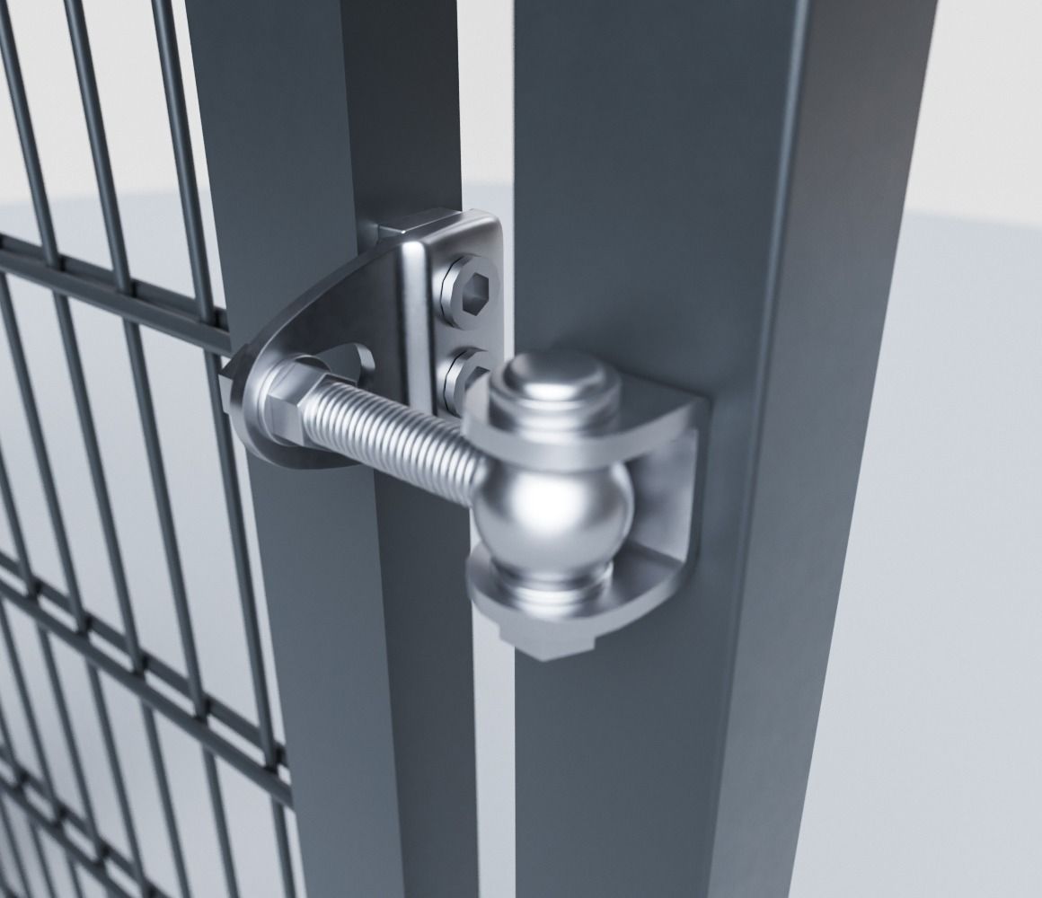 180° Scharnier am Pfosten Ansicht geöffneter Torflügel